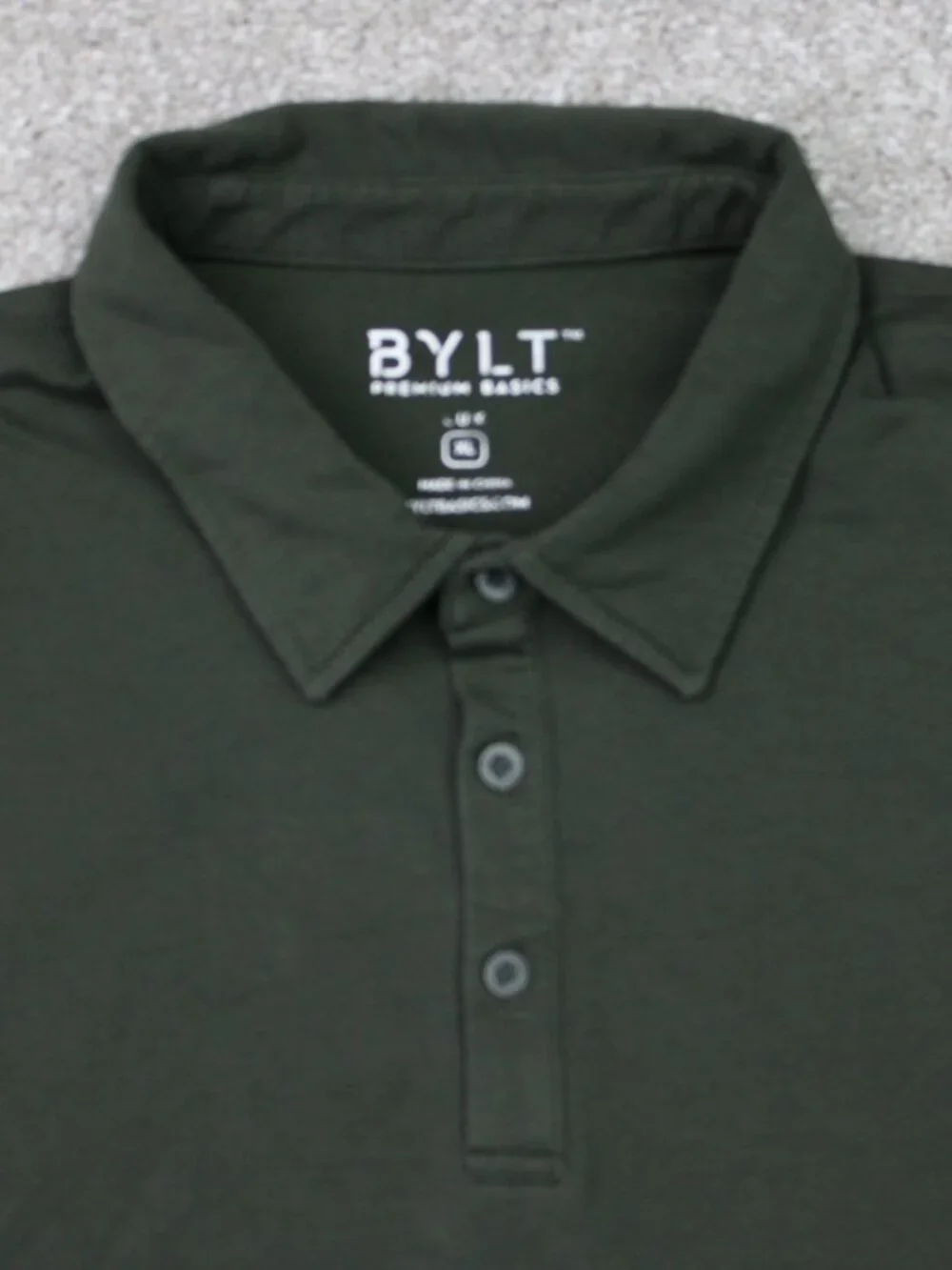 BYLT Lux Polo Shirt Mens XL Green XDC Drop Cut Stretch Short Sleeve Pullover